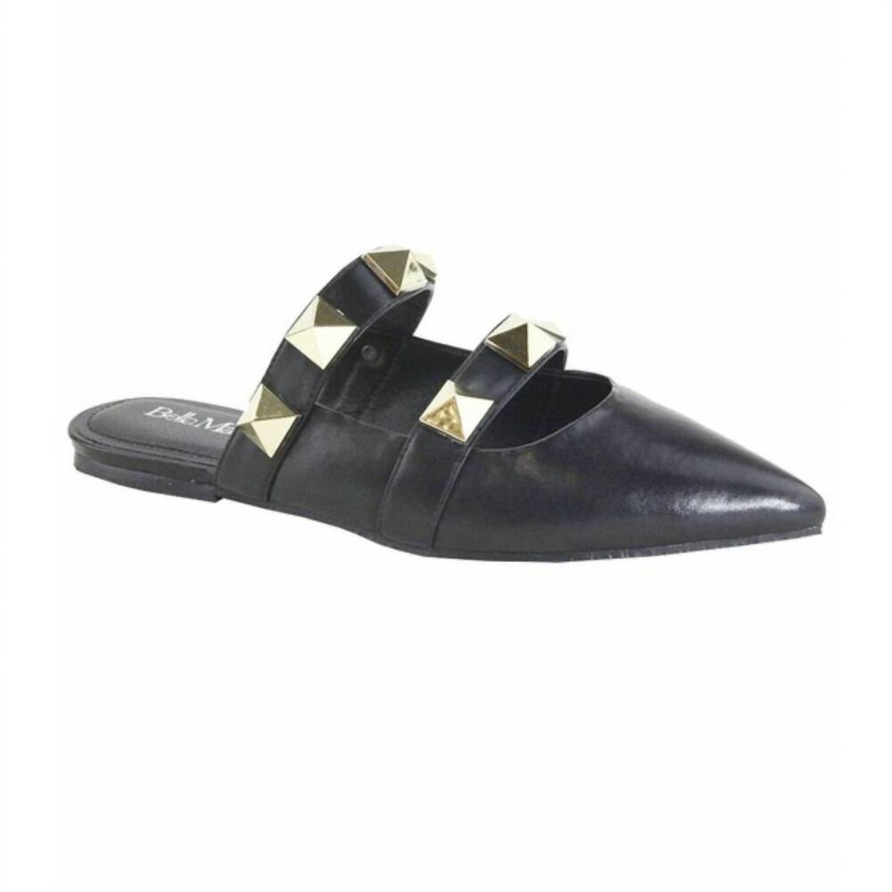 NEW BELLA MARIE women's studded mules in black